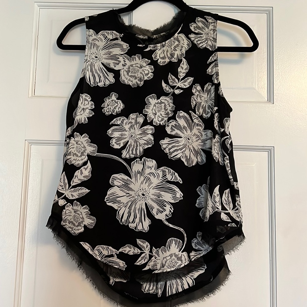 Black and white floral top